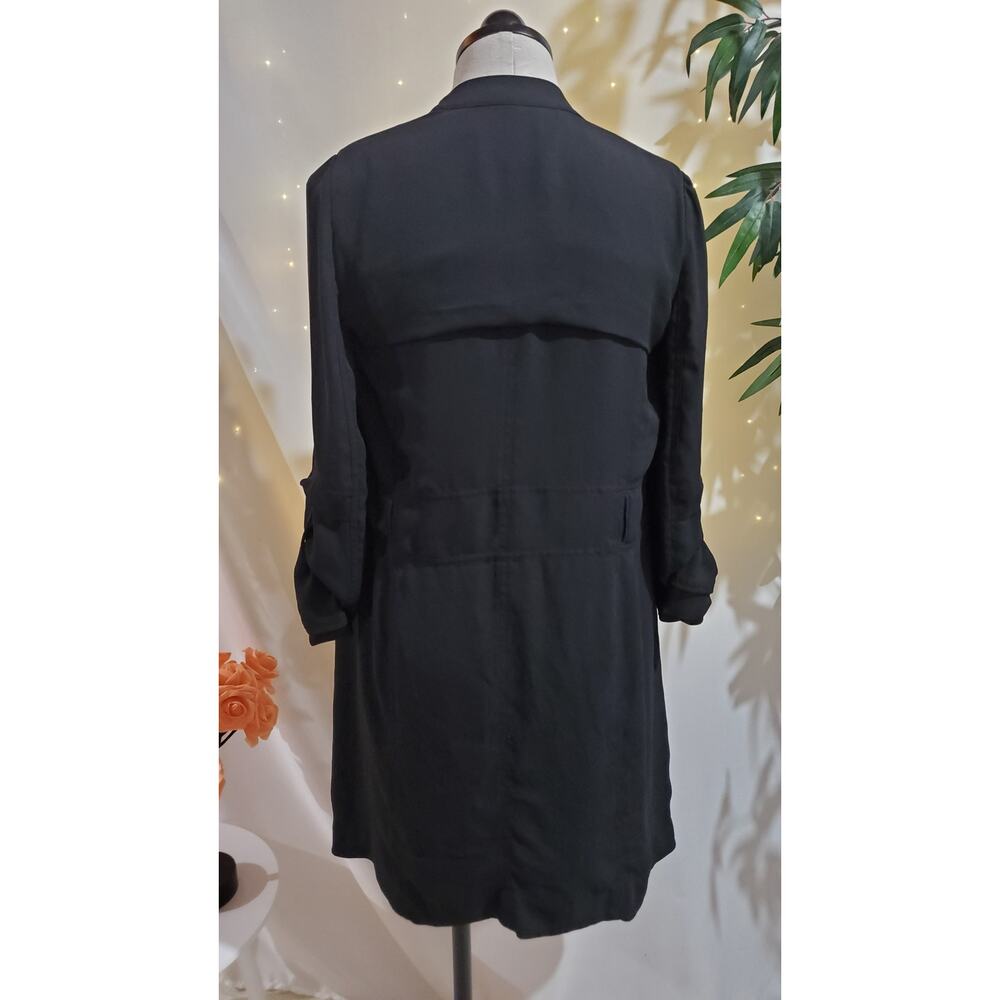 Babaton Aritzia Flowy Modern Trench Coat Womens Size XS Silky Lightweight Black - Picture 4 of 12